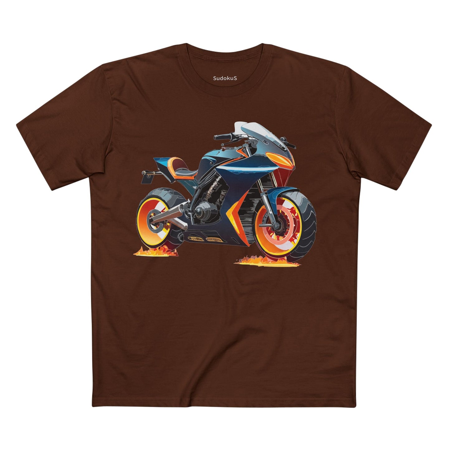 Moto Bike Graphic Unisex 100 Cotton Staple Tee 25