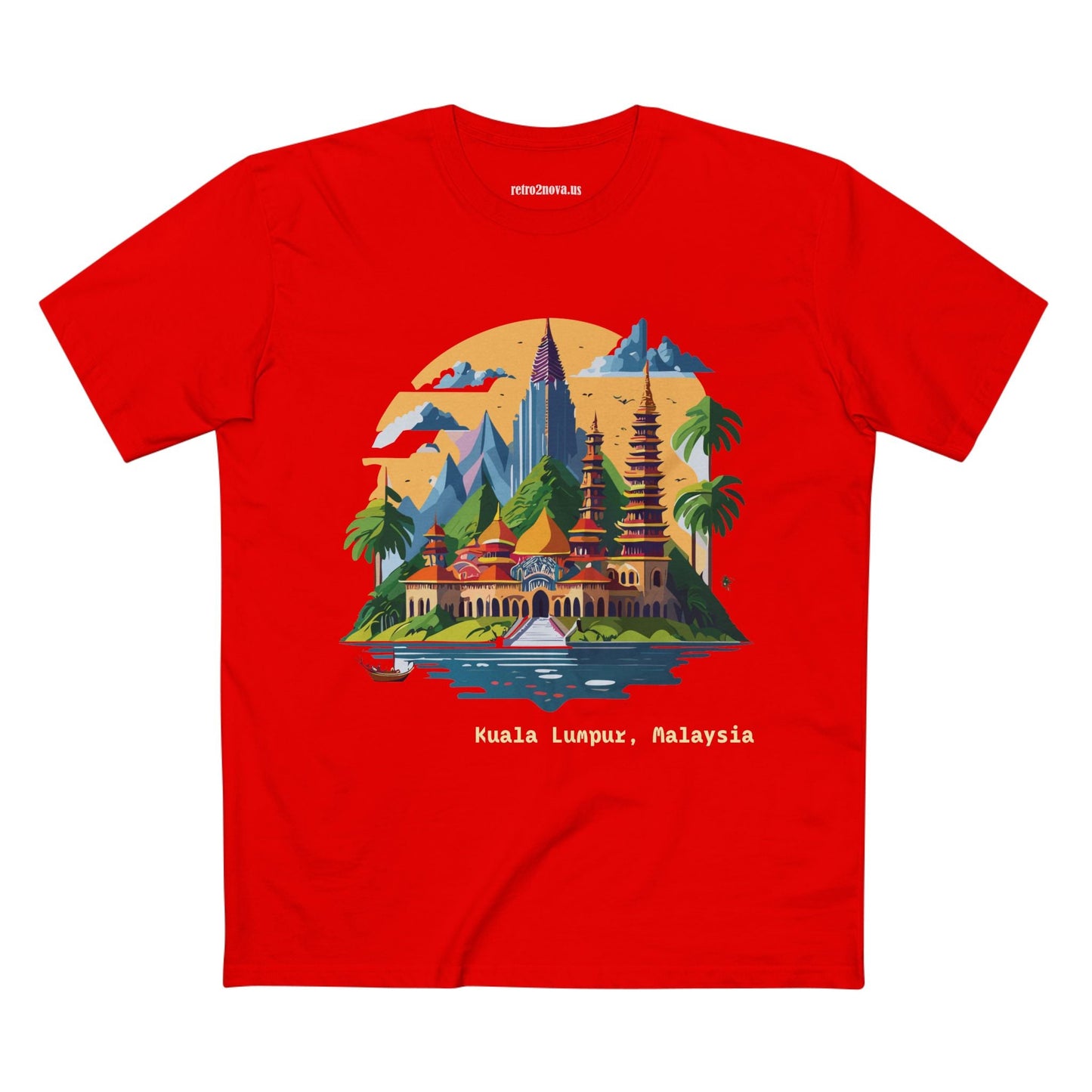 Travel Shirt Kuala Lumpur Tourist Shirt Unisex Premium Cotton Art Tee Retro2Nova Original Design
