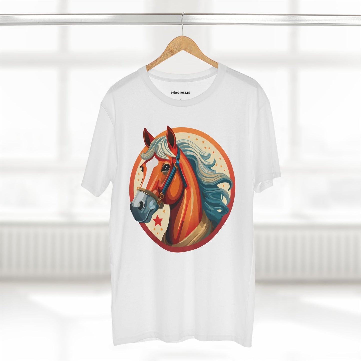 Horse And Animals Unisex Premium Cotton Art Tee Featuring Original Retro2Nova Design From Our Art Collection