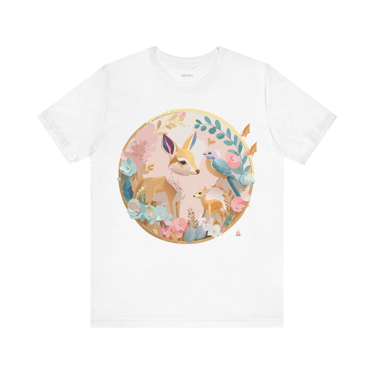 Medallion Graphic Unisex Cotton Bella+Canvas Tee with Floral Art Design m54