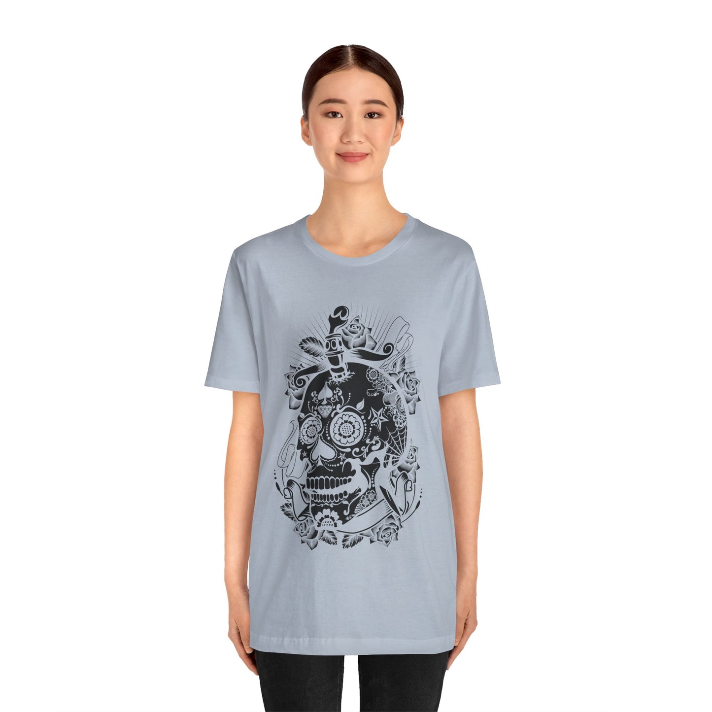 Unisex Cotton Tee Shirt with Skull