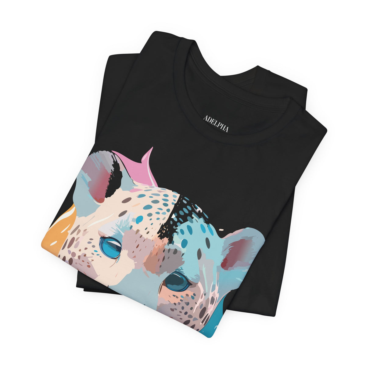 Cheetah Graphic Unisex Cotton Bella+Canvas Tee with Art Animal Design e8