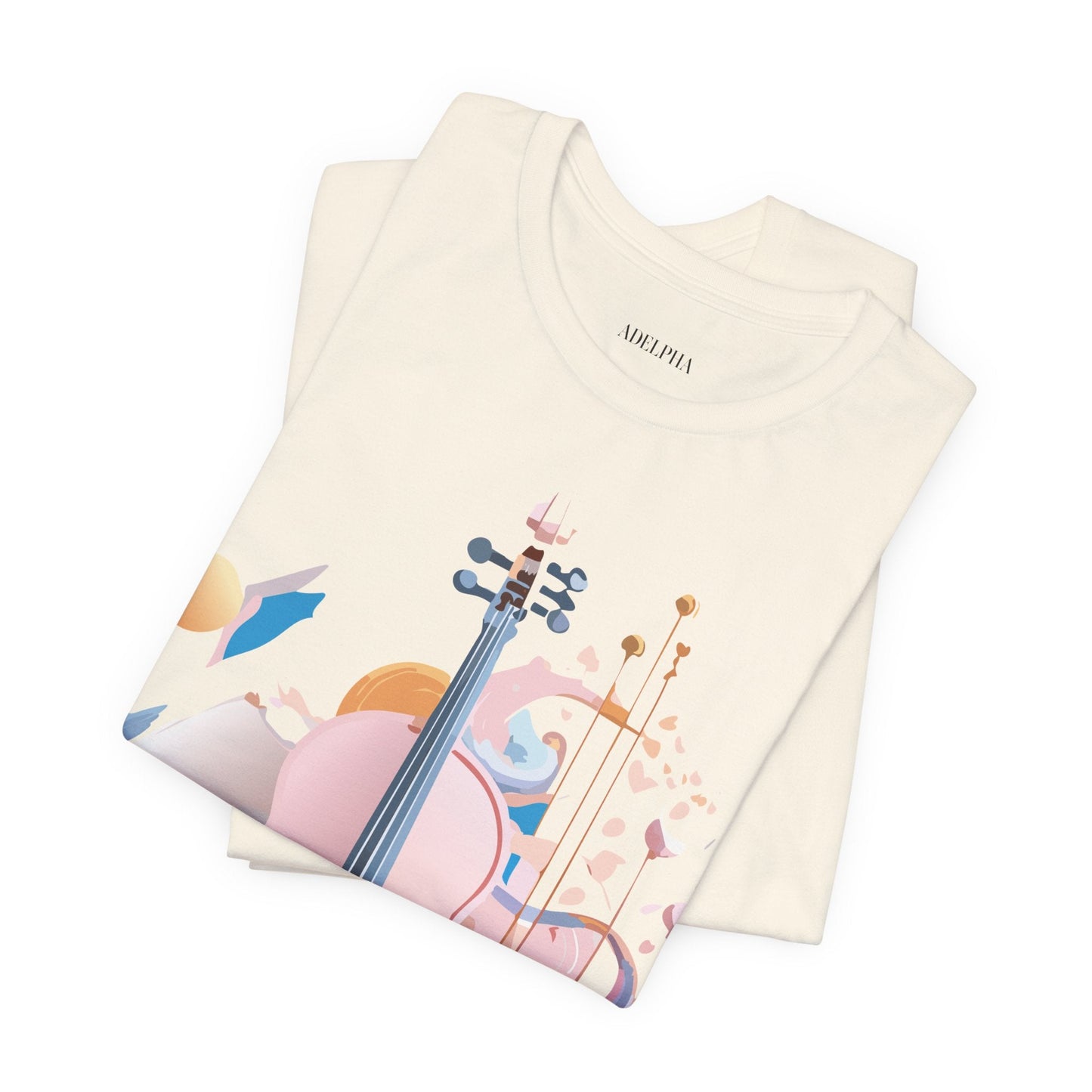 Music Graphic Unisex 100 Cotton Vintage Art with Musical Elements Tee 16