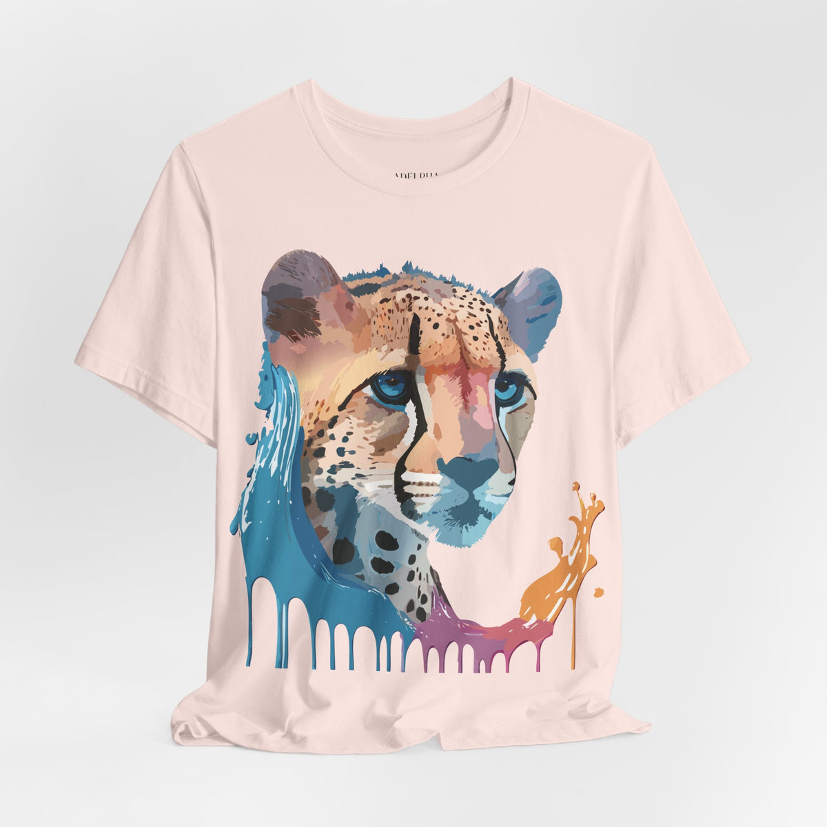 Cheetah Graphic Unisex Cotton Bella+Canvas Tee with Art Animal Design e3