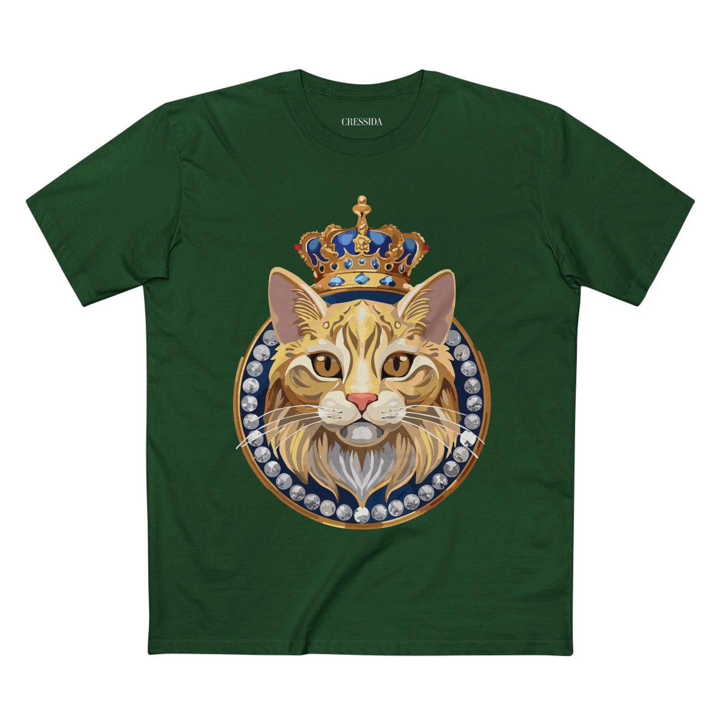 Cat Graphic Unisex 100 Cotton Tee With Unique Animal Golden Medallion Art Design 13