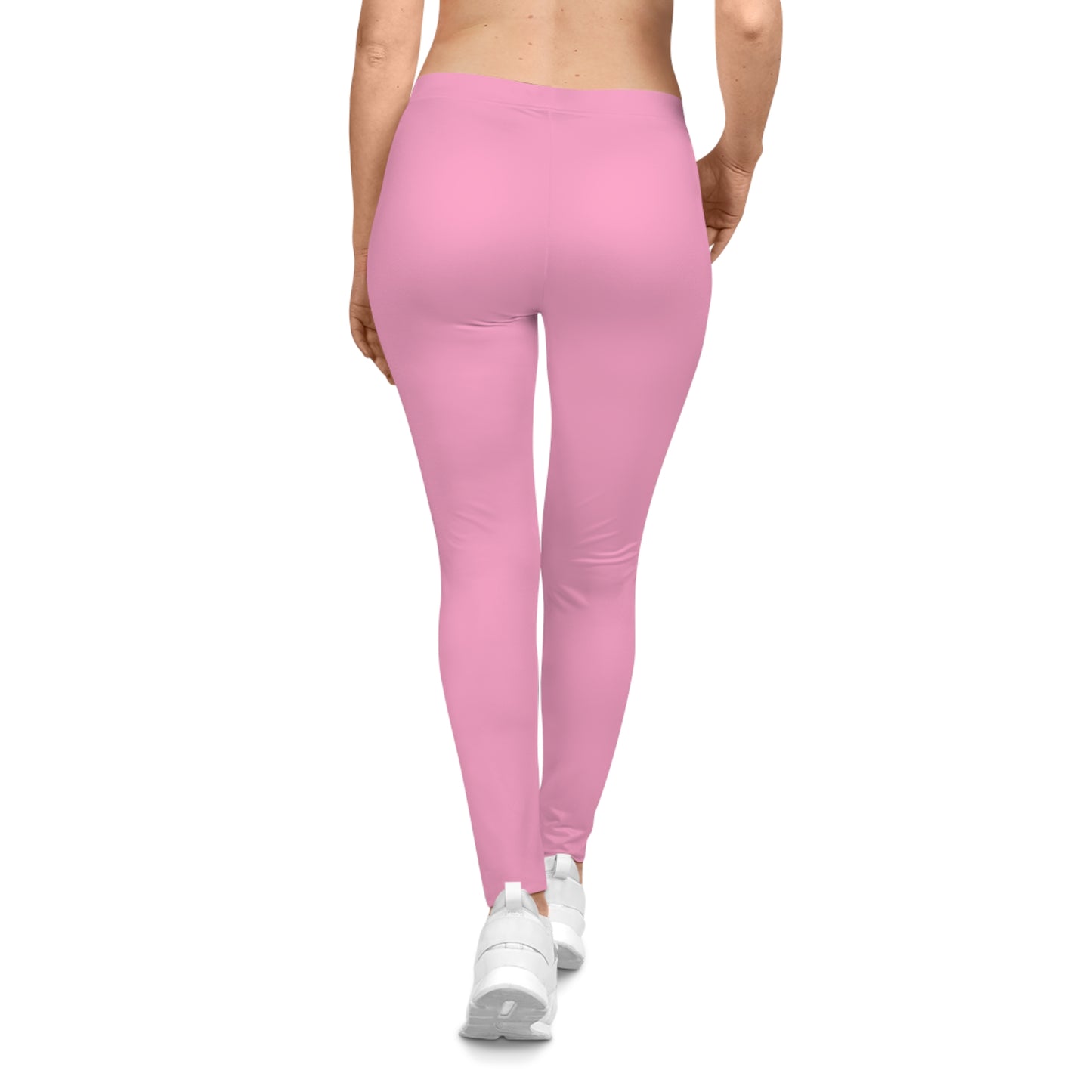 Doll Pink Color Women's Poly-Span Casual Leggings XS-2XL
