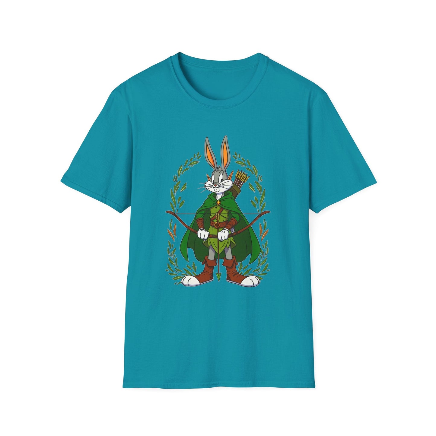 Bugs Bunny T Shirt Cartoon Art Tee Unisex Gildan Softstyle 64000 100 Percent Ring Spun Cotton
