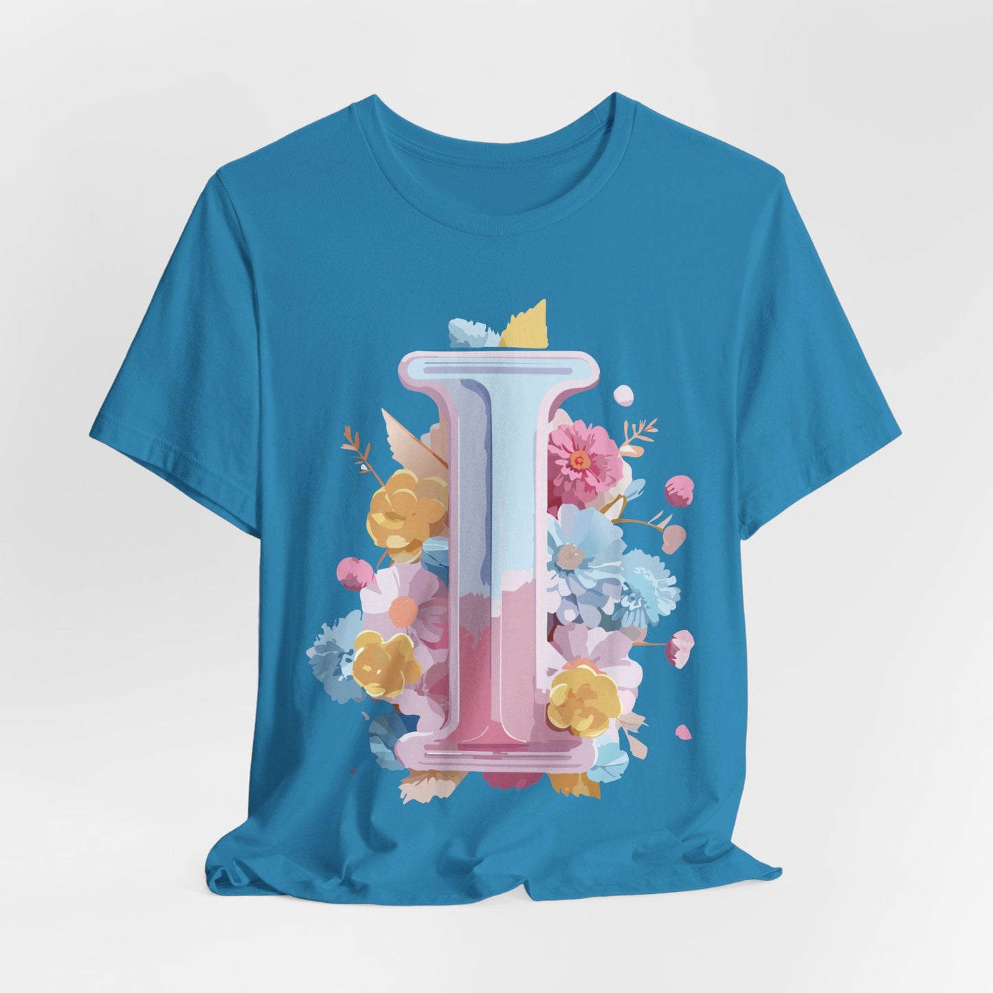Letter I Shirt Unisex Graphic Tee Vintage Inspired Adelpha Art Design Short Sleeve