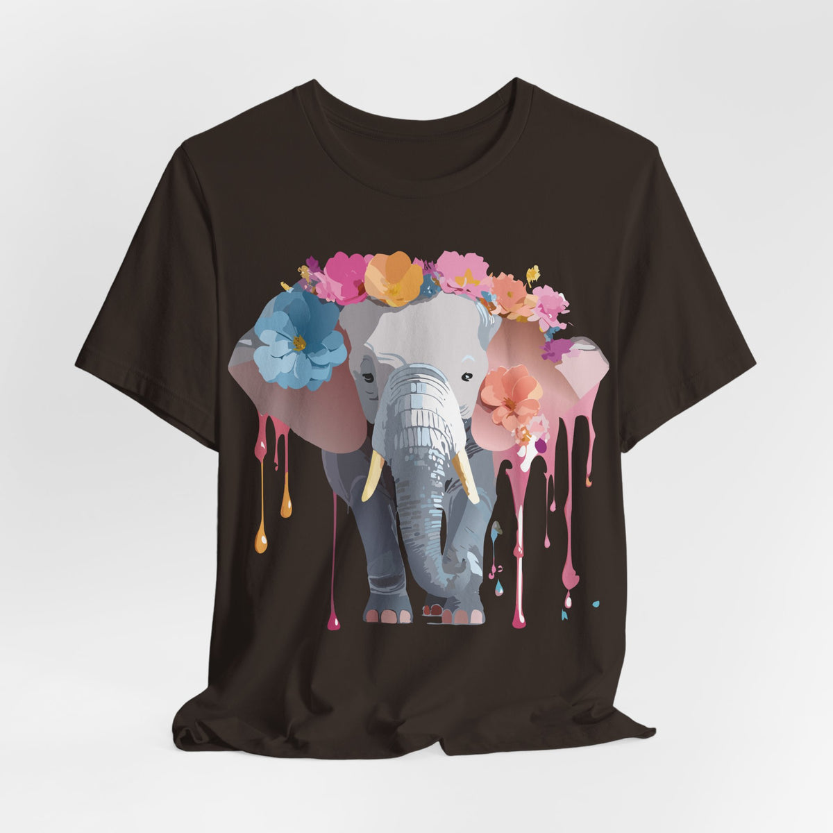 Elephant Graphic Unisex Cotton Bella+Canvas Tee with Art Animal Design e130
