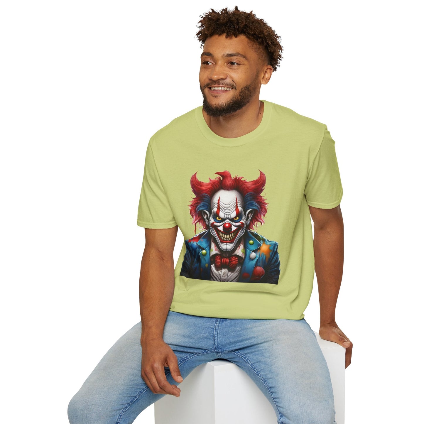 Unisex Clown Shirt With Funny Man Circus Print Tee Gildan Softstyle 64000 Classic Comfort Wear