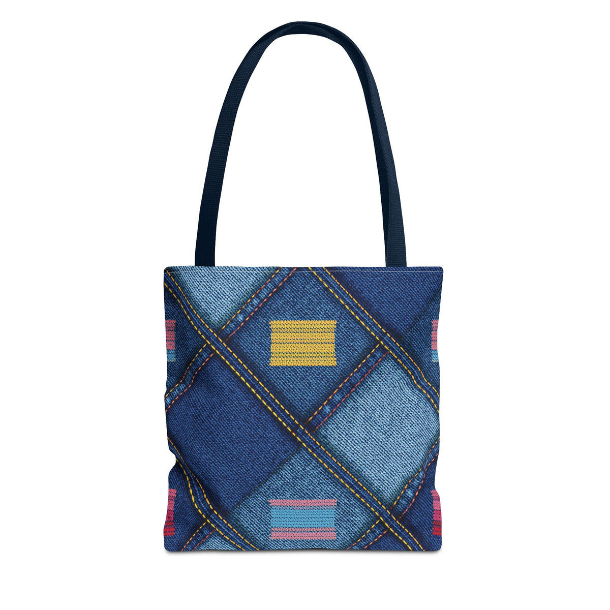 Denim Fabric Imitation Print Unisex Canvas Bag Poly Spun 3 Sizes Tote Bag 146