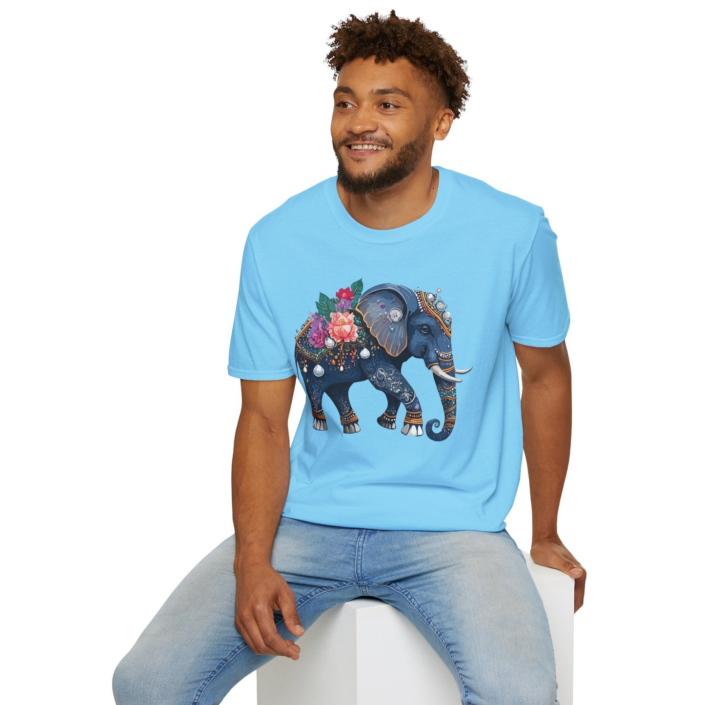 Elephant T Shirt Unisex Softstyle Tee Gildan 64000 100 Percent Cotton Comfort Everyday
