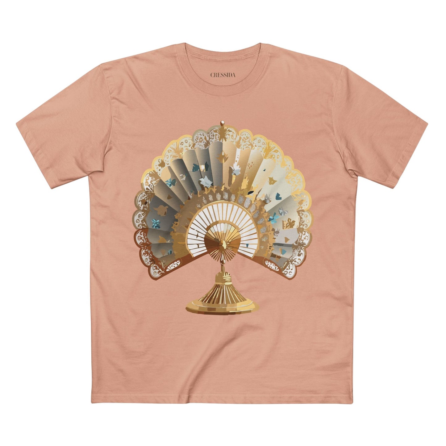 Antique Fan Graphic Design T-Shirt Unisex 100 Cotton Floral Carnival Artwork Tee 22