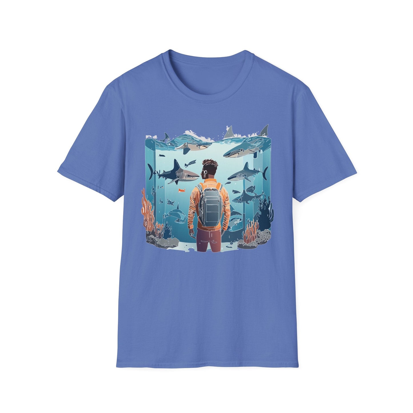 Ocean Themed Unisex Short Sleeve Tee Gildan Softstyle 64000 Ocean Inspired Art Design