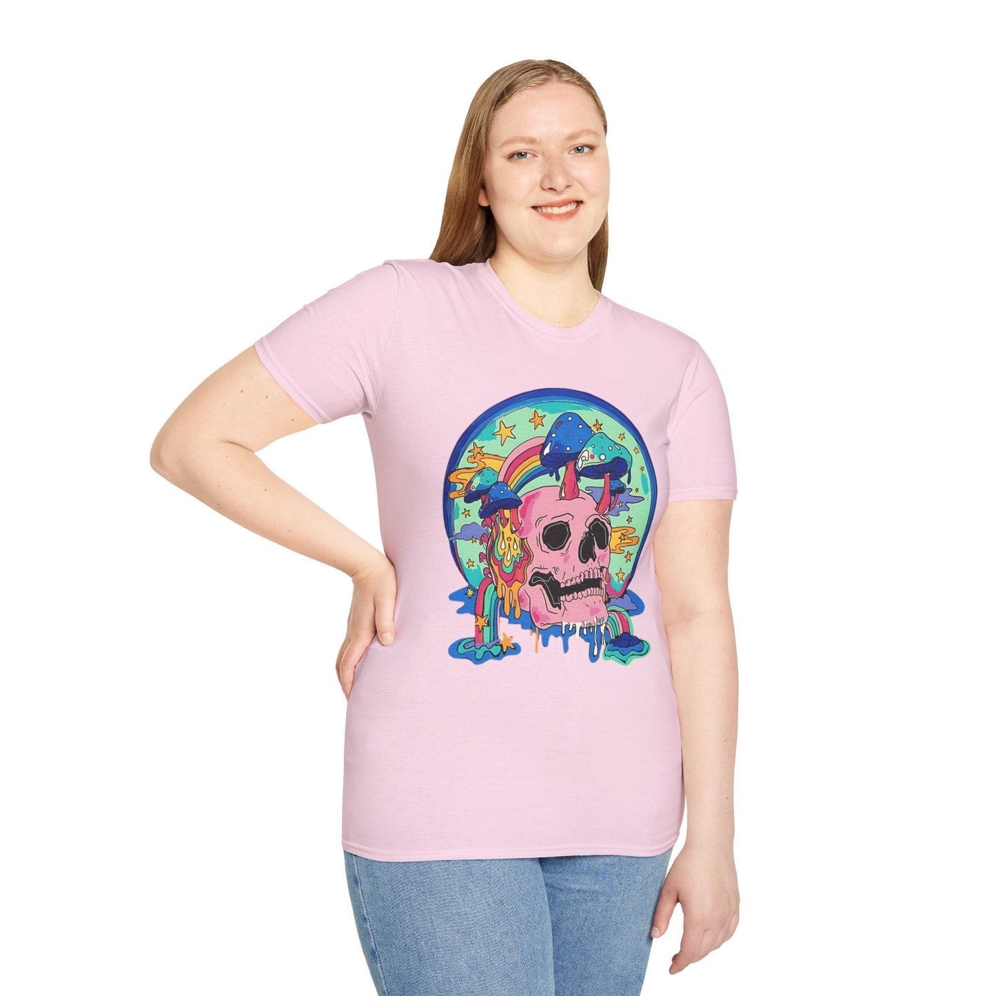 Skull Graphic Tee Unisex Gildan Softstyle 64000 100 Cotton Short Sleeve Shirt Art Design