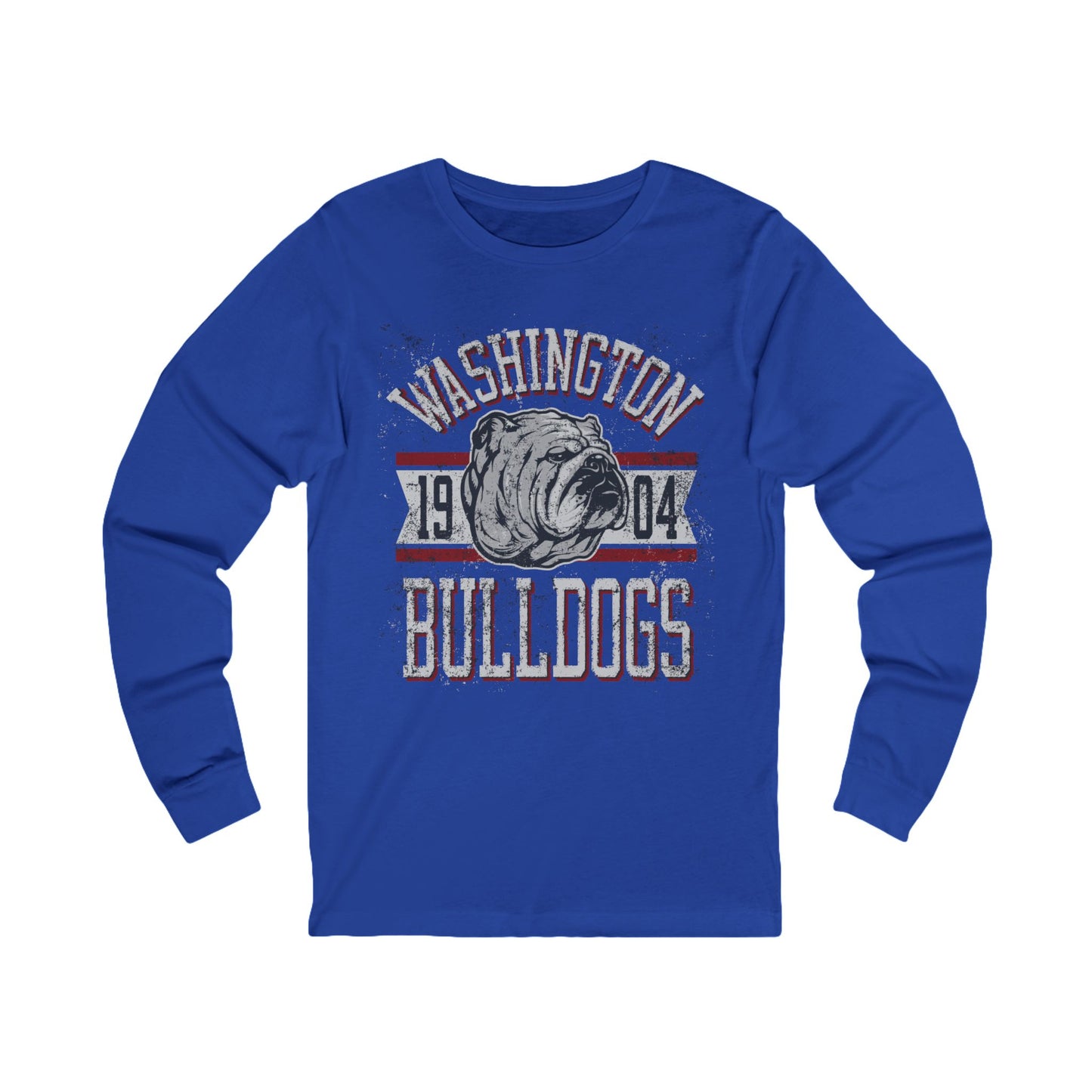 Varan8 Unisex Bulldogs Logo Long Sleeve Tee, Sports Logo Jersey Shirt, Sports Bulldogs T-Shirts with Long Sleeves