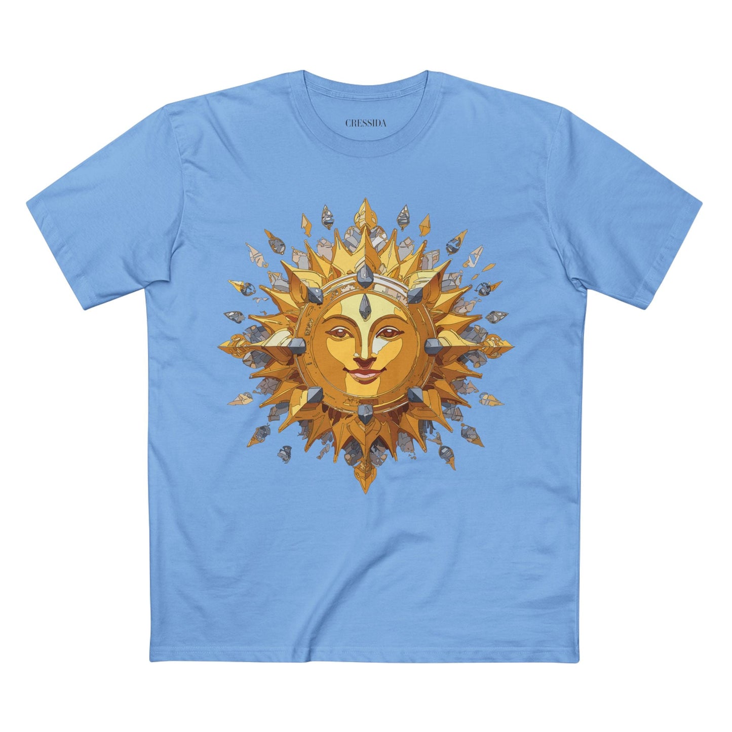 Gold Sun Graphic Unisex 100 Cotton T-Shirt with Golden Art Design 11