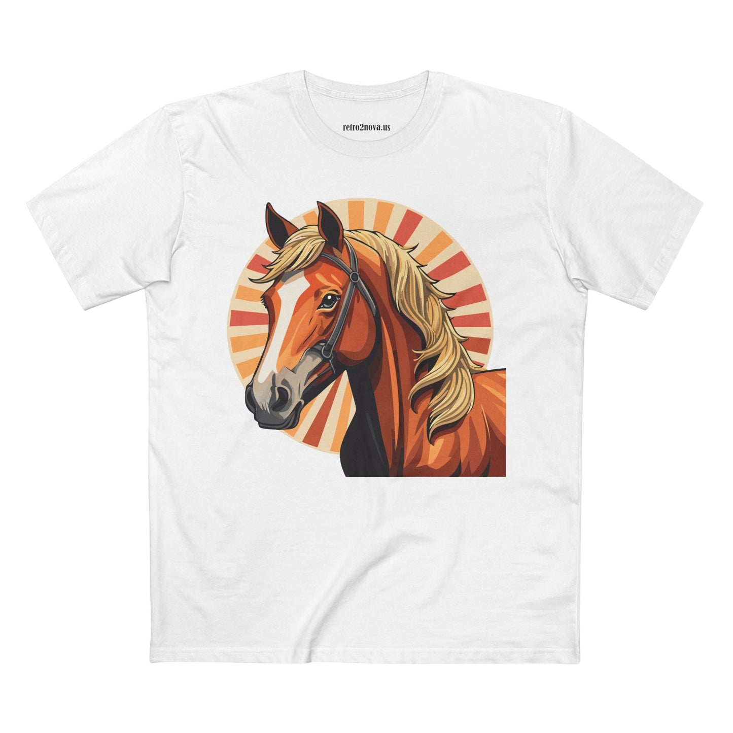 Unisex Premium Cotton Art Tee Featuring Horse Illustration Retro2Nova Animals Shirt Collection For All Seasons