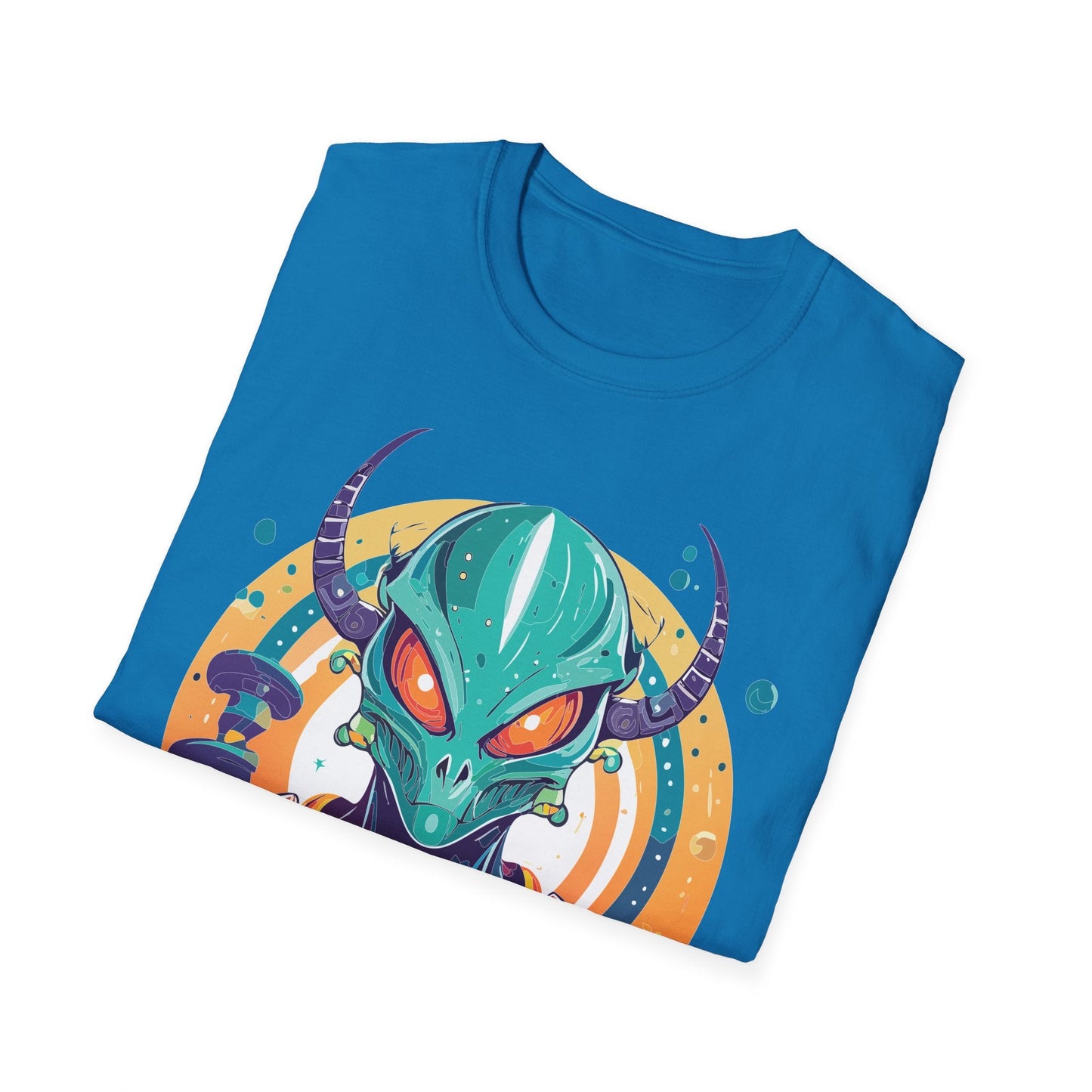 Alien Graphic Unisex Cotton Softstyle UFO Artwork Tee 14