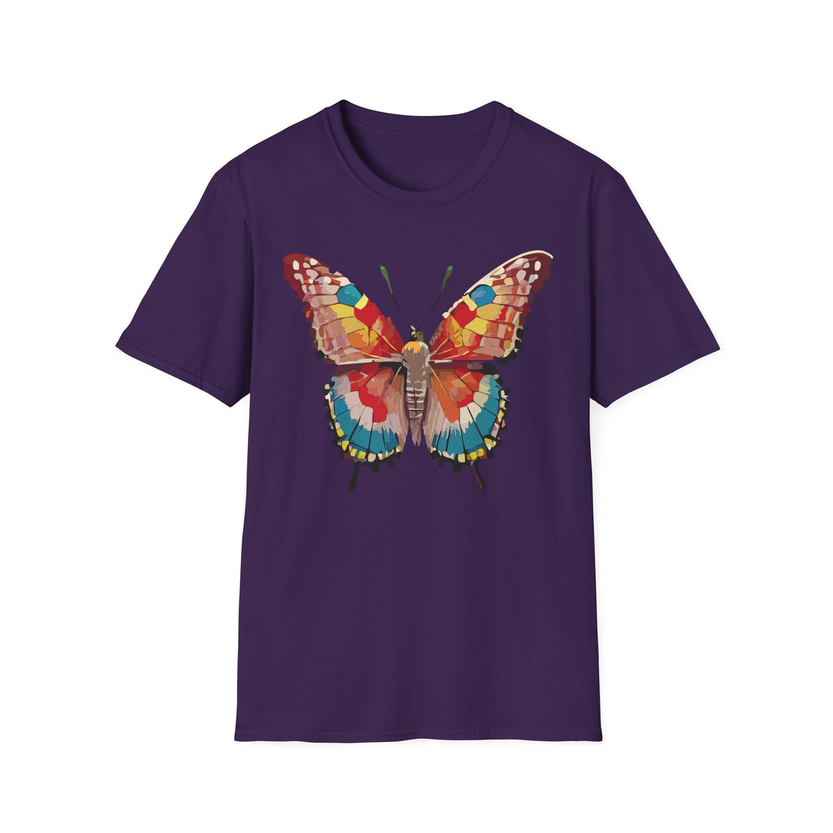 Colorful Butterfly T-Shirt – Nature Lover Gift Graphic Tee Unisex 100 Cotton Gildan T-Shirt