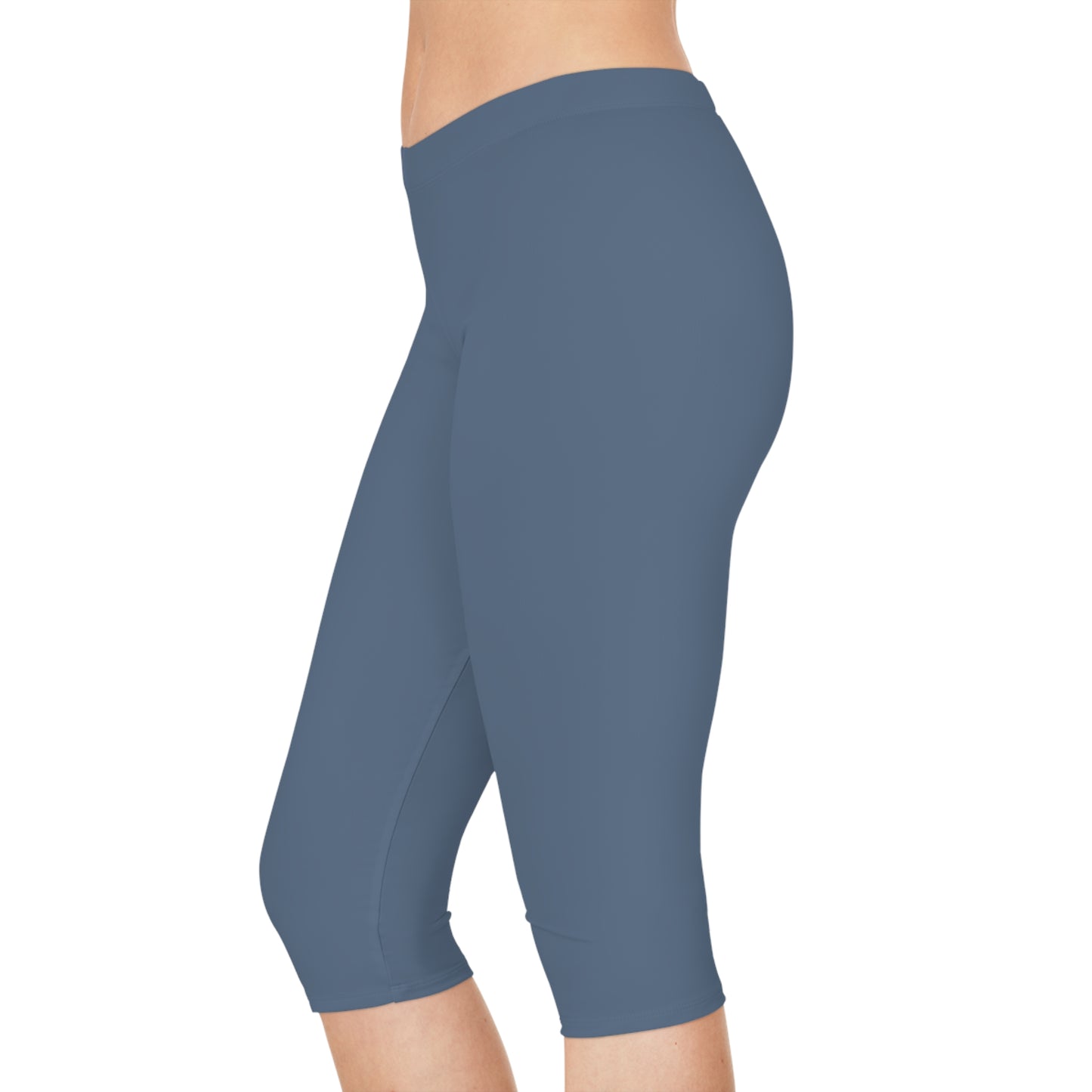 Blue Color Capri Leggings, Blue Capri Leggings 7