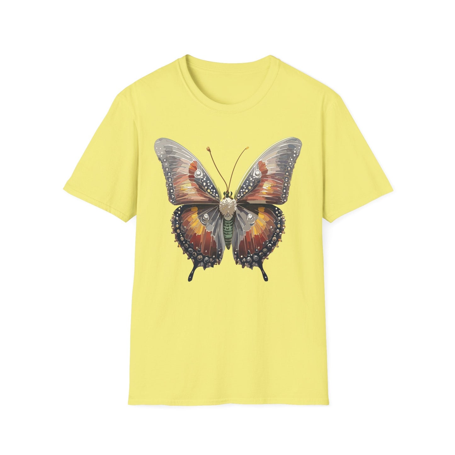 Butterfly Shirt Unisex Lightweight 100 Cotton Gildan Softstyle 64000 Tee Monarch Butterfly Design