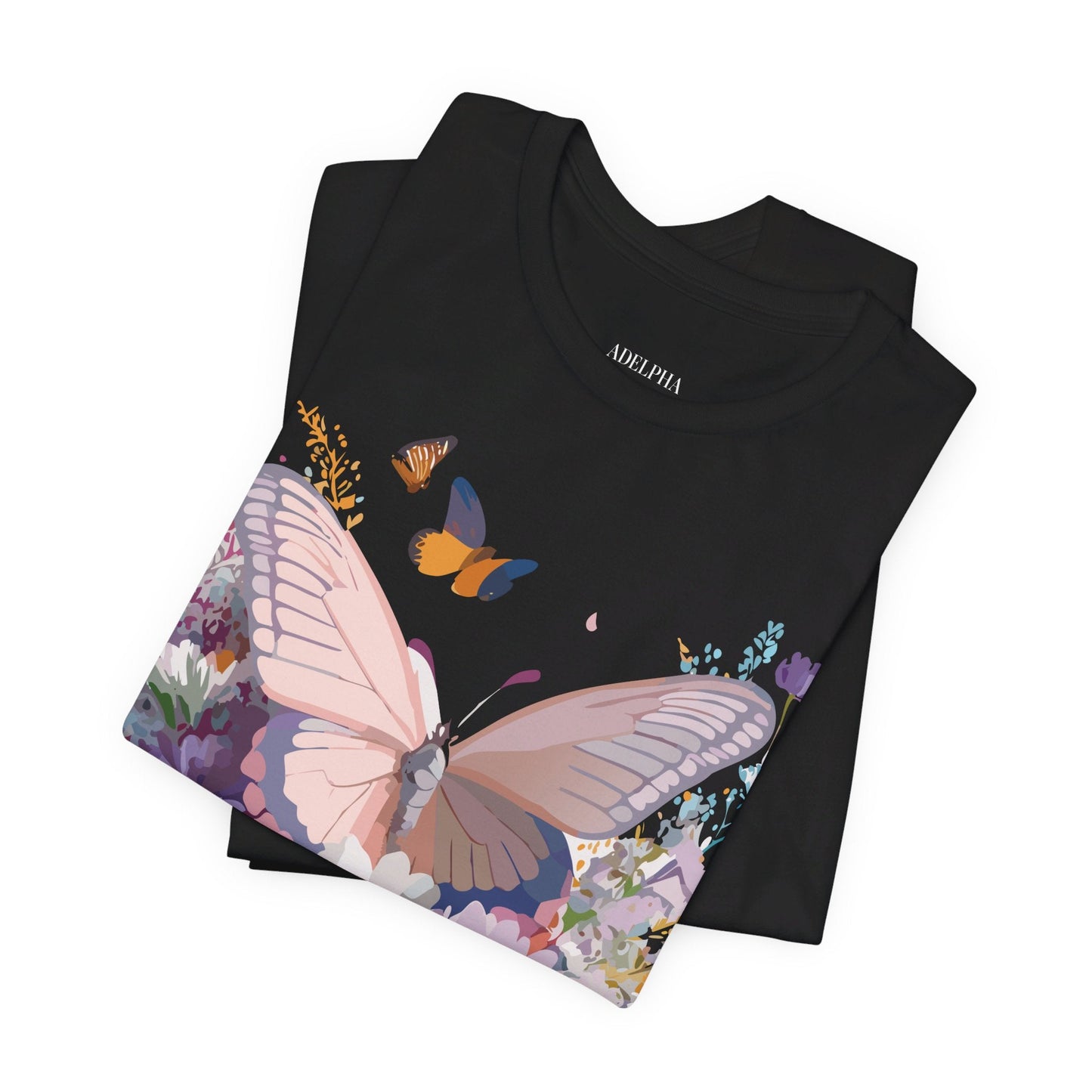 Butterfly Graphic Tee Unisex Vintage Art Design Adelpha Short Sleeve