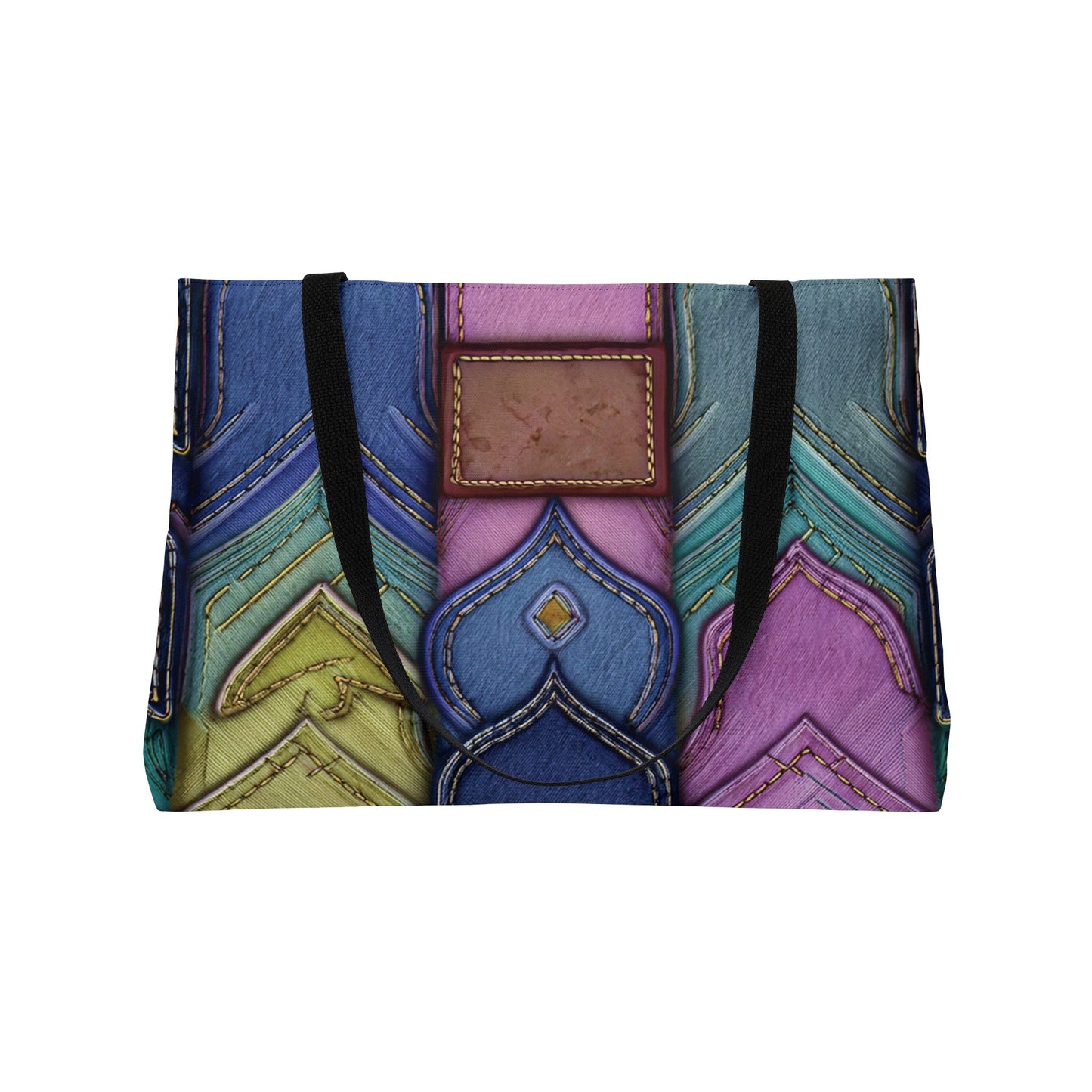 Denim Print Yoga Bag High-Quality 100% Spun Polyester 24x13 Canvas Gym Bag 41