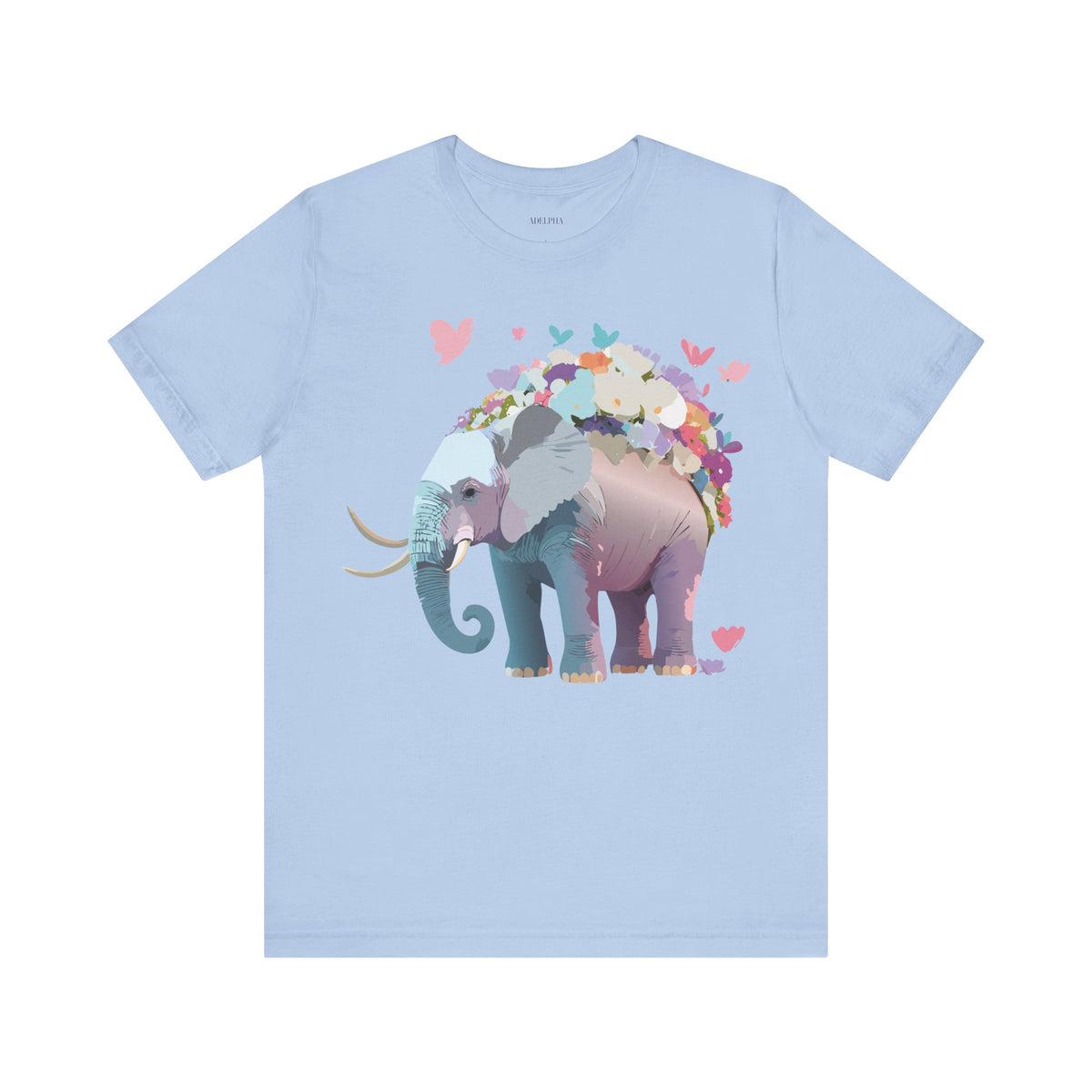 Elephant Graphic Unisex Cotton Bella+Canvas Tee with Art Animal Design d12