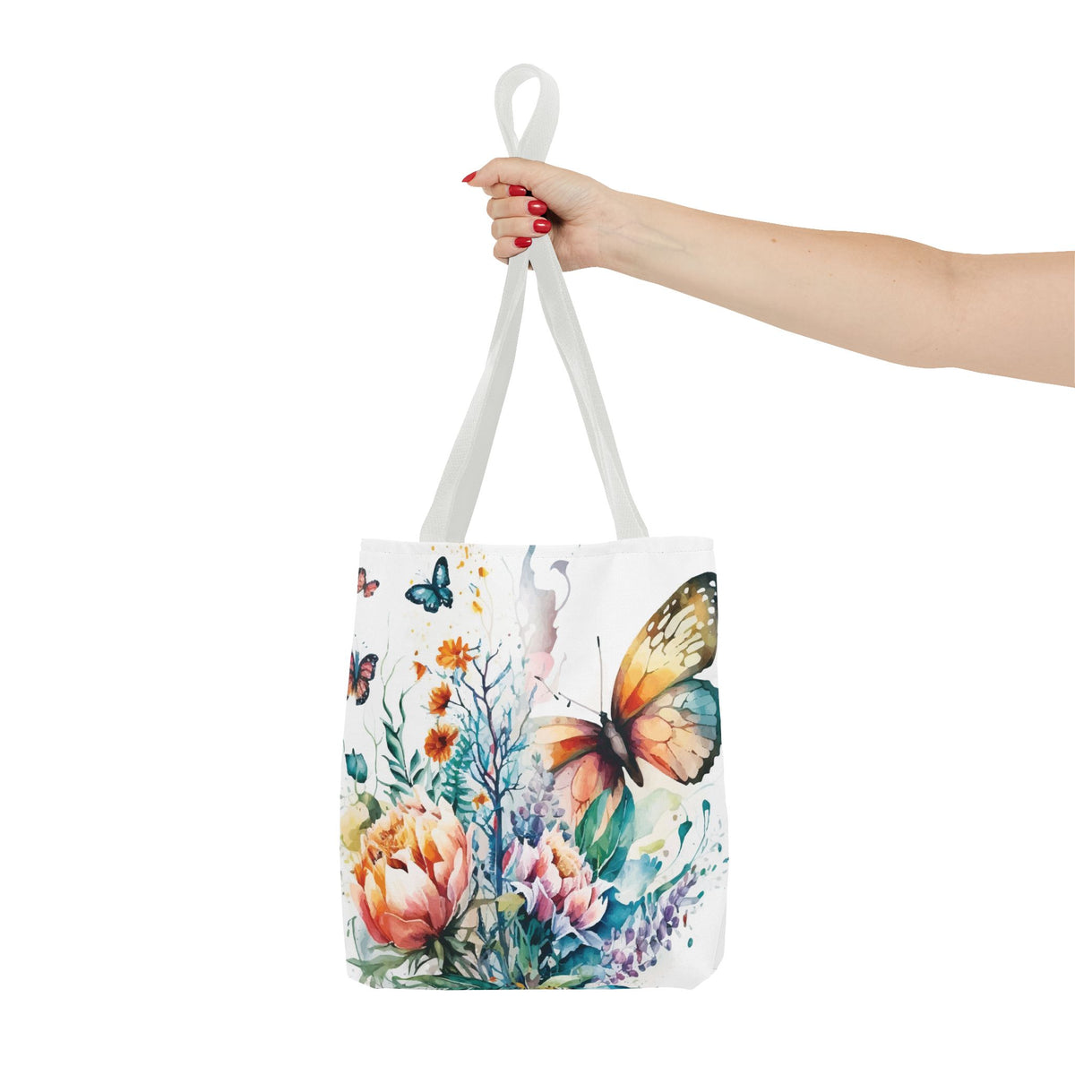 Bolsa de lona con estampado de mariposas 