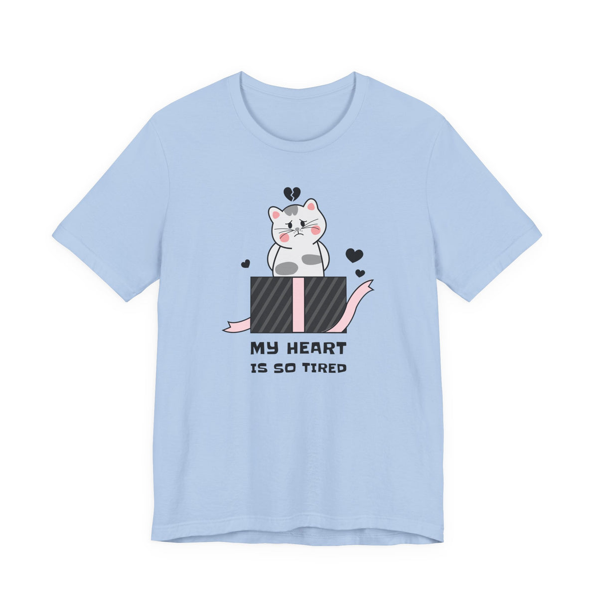 Cat Heart  Love Graphic Tee Shirt - Bella+Canvas Unisex 100 Cotton