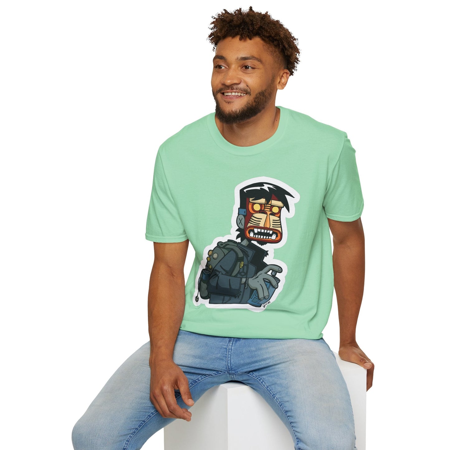 Cartoon T Shirt Animation T Shirt Funny Tee Shirt Unisex Short Sleeve Softstyle Cotton Tee 64000