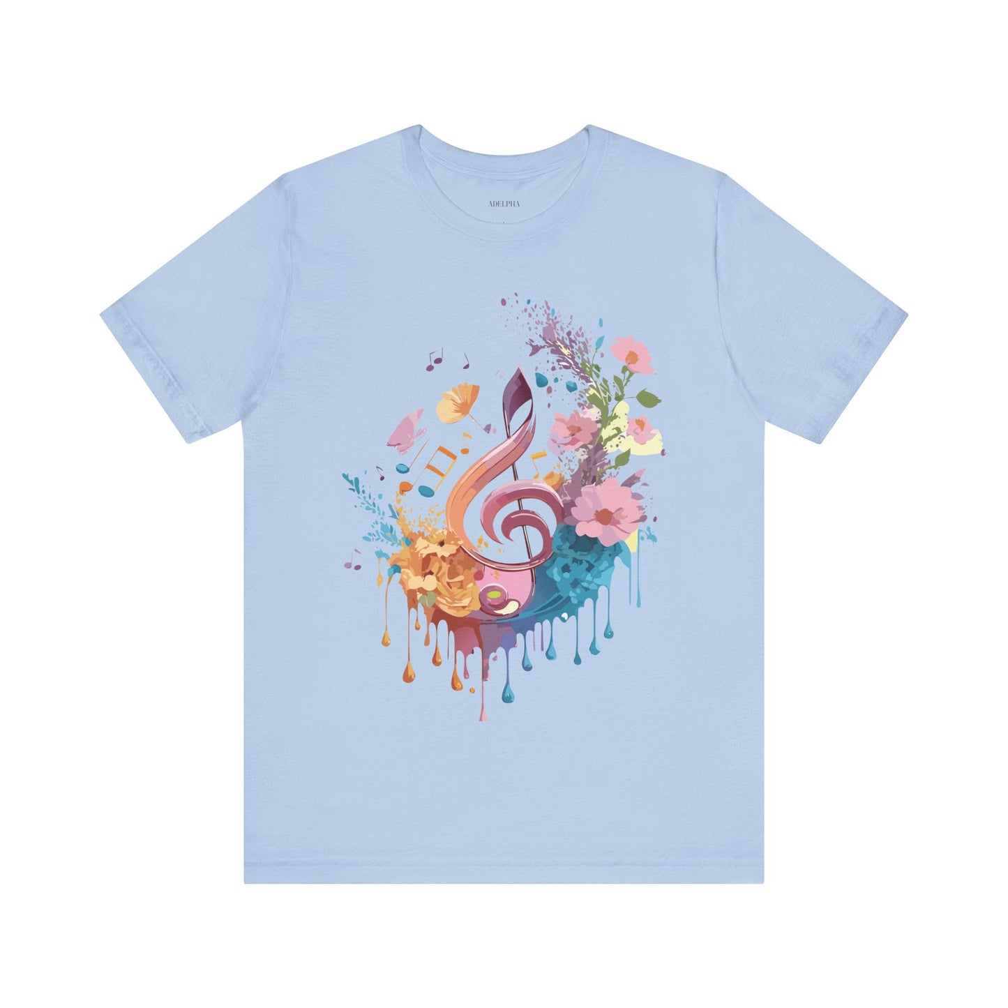 Music Graphic Unisex 100 Cotton Vintage Art with Musical Elements Tee 115