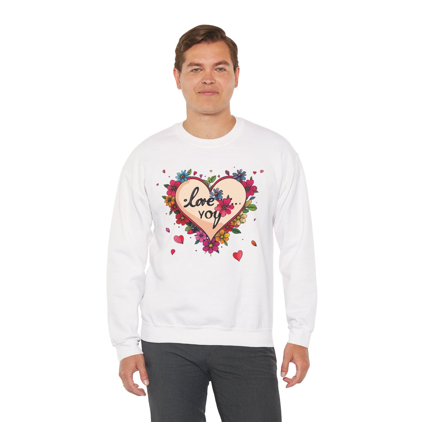 Big Heart Sweatshirt, Floral Heart Sweatshirt, Floral Love Sweatshirt, Valentine's Day Sweatshirt, Heart Floral Sweatshirt 109