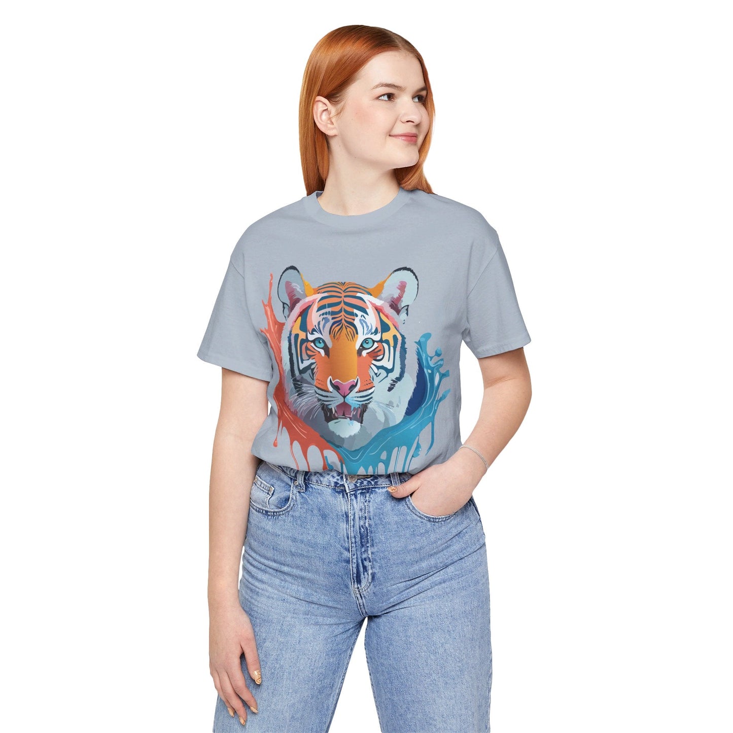 Tiger Graphic Unisex 100 Cotton Vintage Art with Animal Tee 22