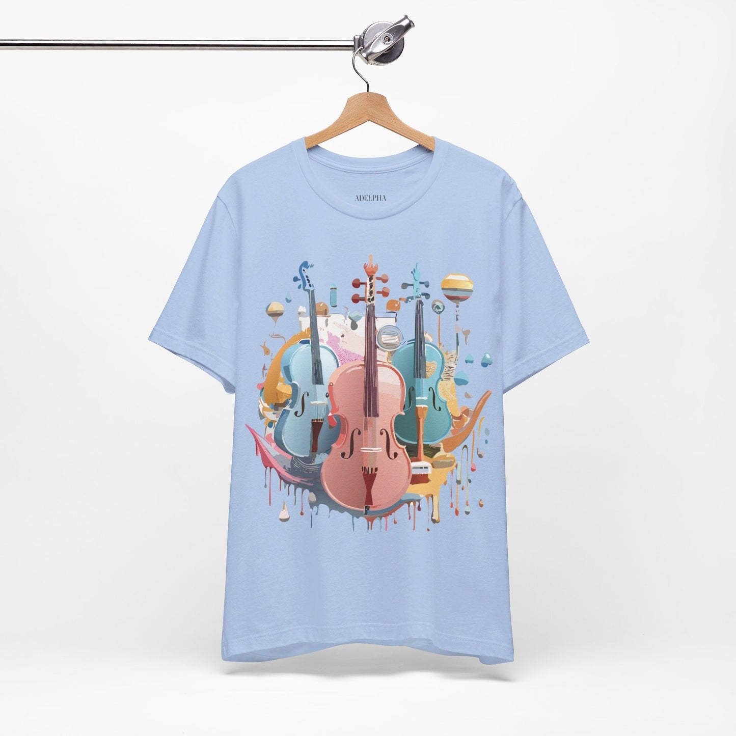 Music Graphic T Shirt Unisex Vintage Inspired Art Tee by Adelpha Premium Jersey Short Sleeve
