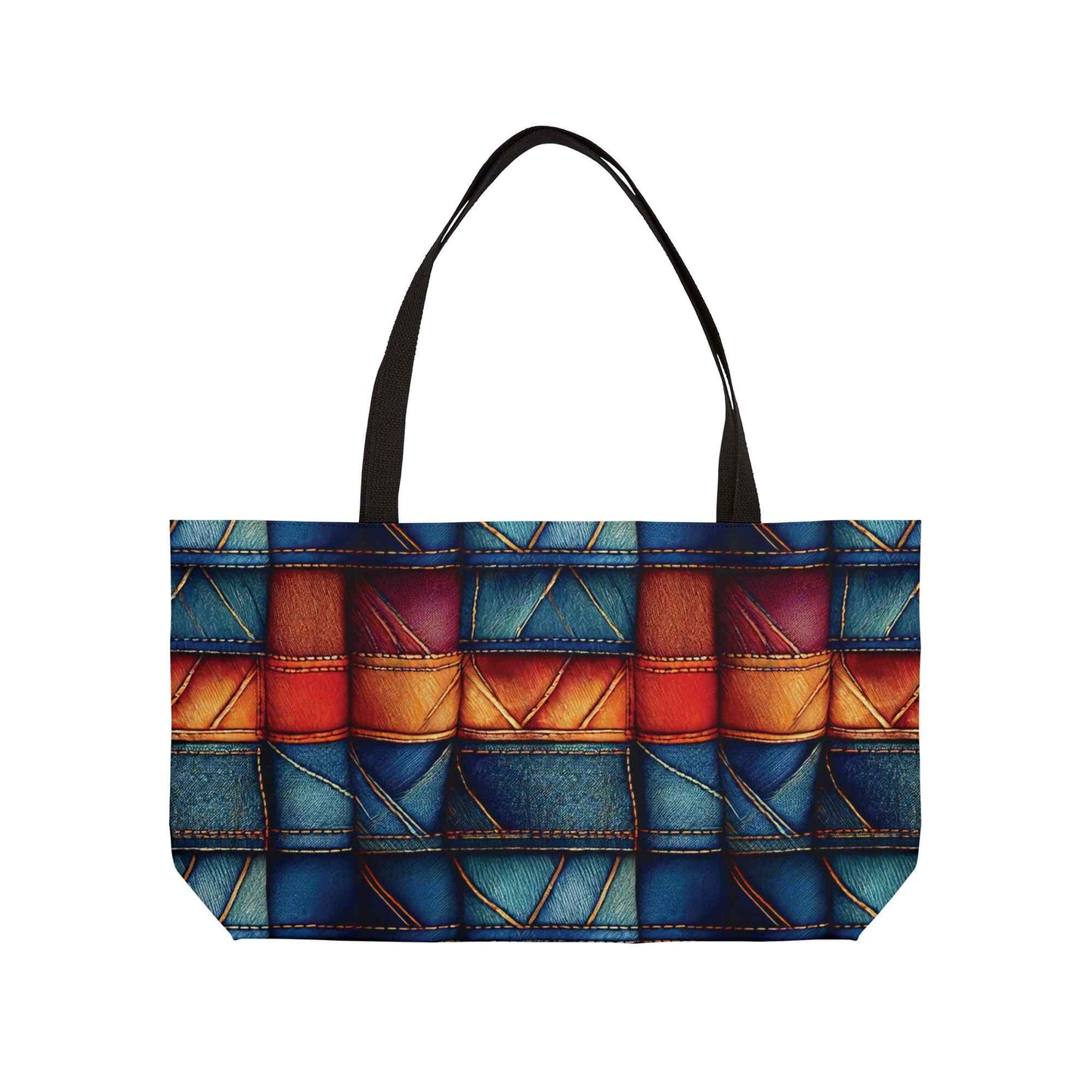 Denim Color Imitation Print Unisex  Weekender Bag  Spun Polyester 24x13 Canvas Bag 10