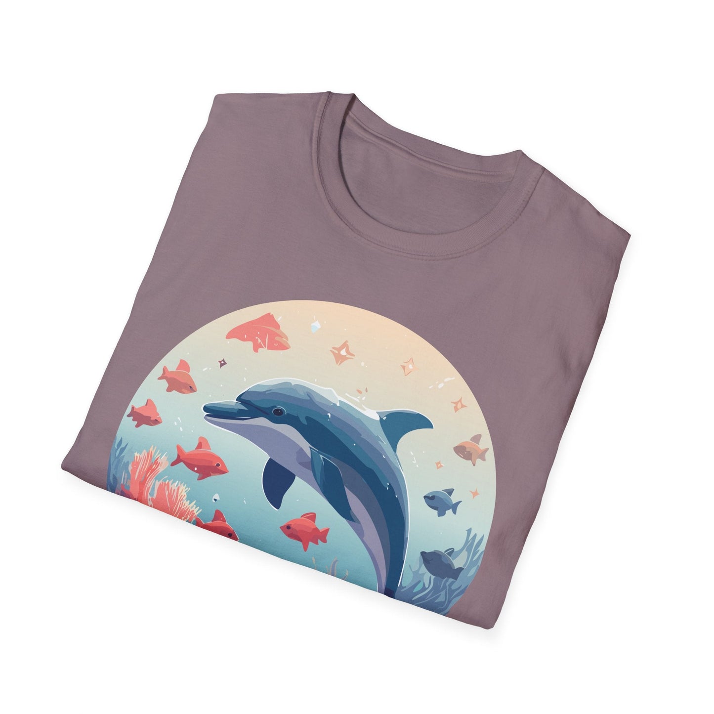 Dolphin Shirt Unisex Softstyle Tee 64000 Gildan 100 Percent Ring Spun Cotton For Everyday Comfort