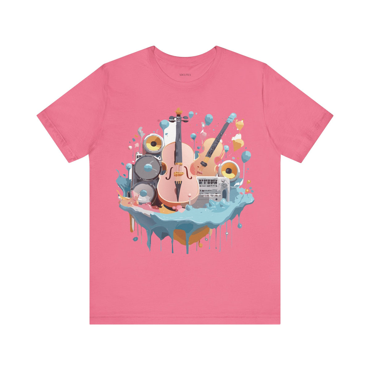 Music Graphic Unisex Cotton Bella+Canvas Tee with Art Design n192