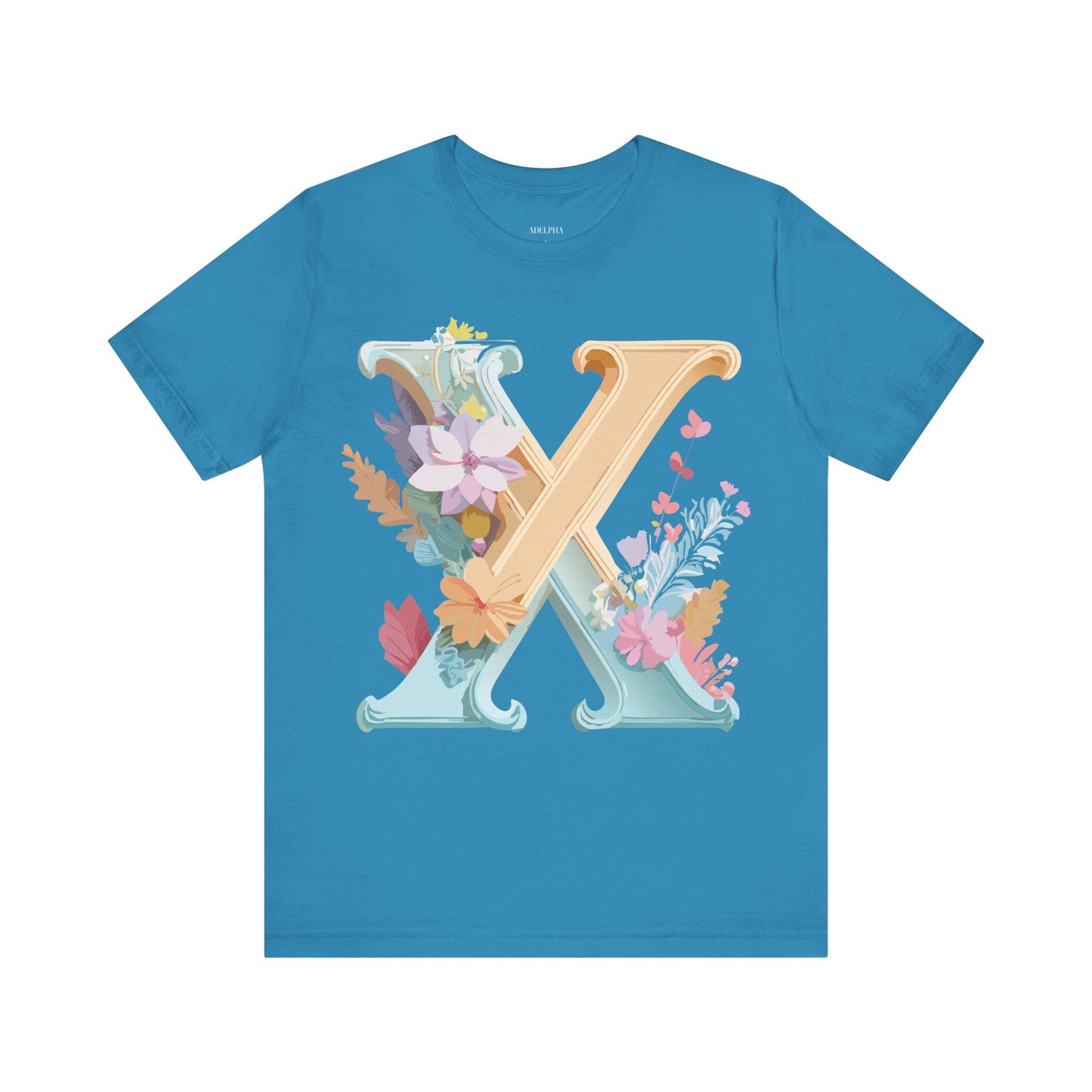 Letter X Shirt Graphic Tee Unisex Vintage Inspired Artwork By Adelpha Premium Comfort