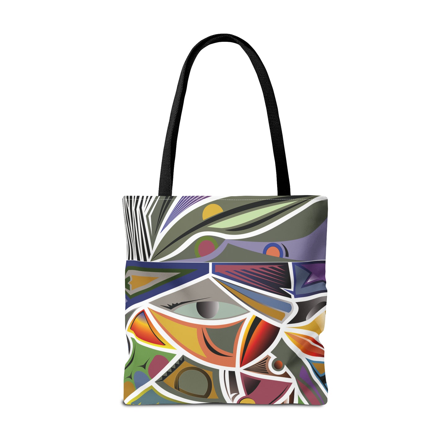 Canvas Bag with Abstract Prints