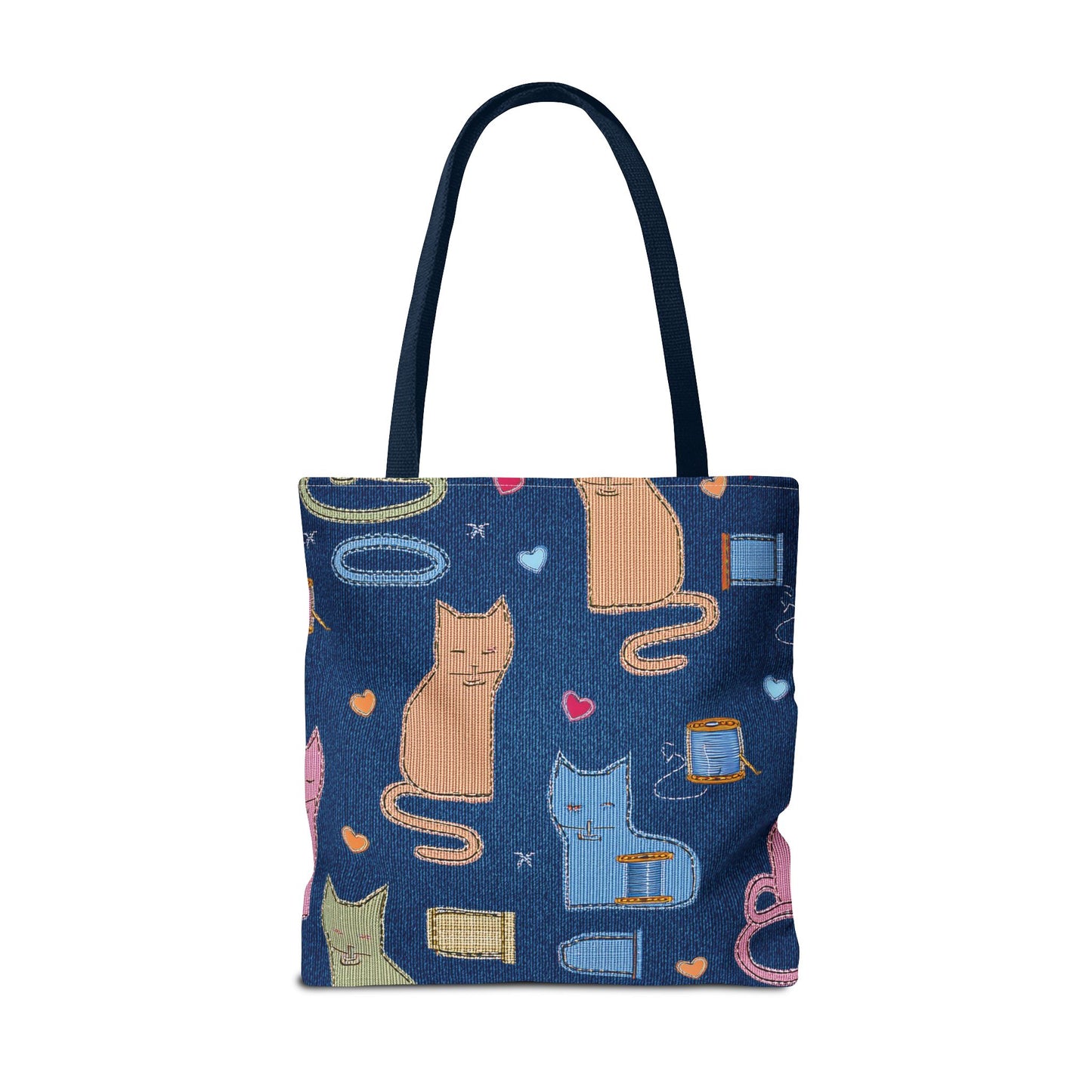 Love Day Graphic Design Denim Fabric Imitation Print Unisex Canvas Bag POLY 3 Sizes Tote Bag 201-19