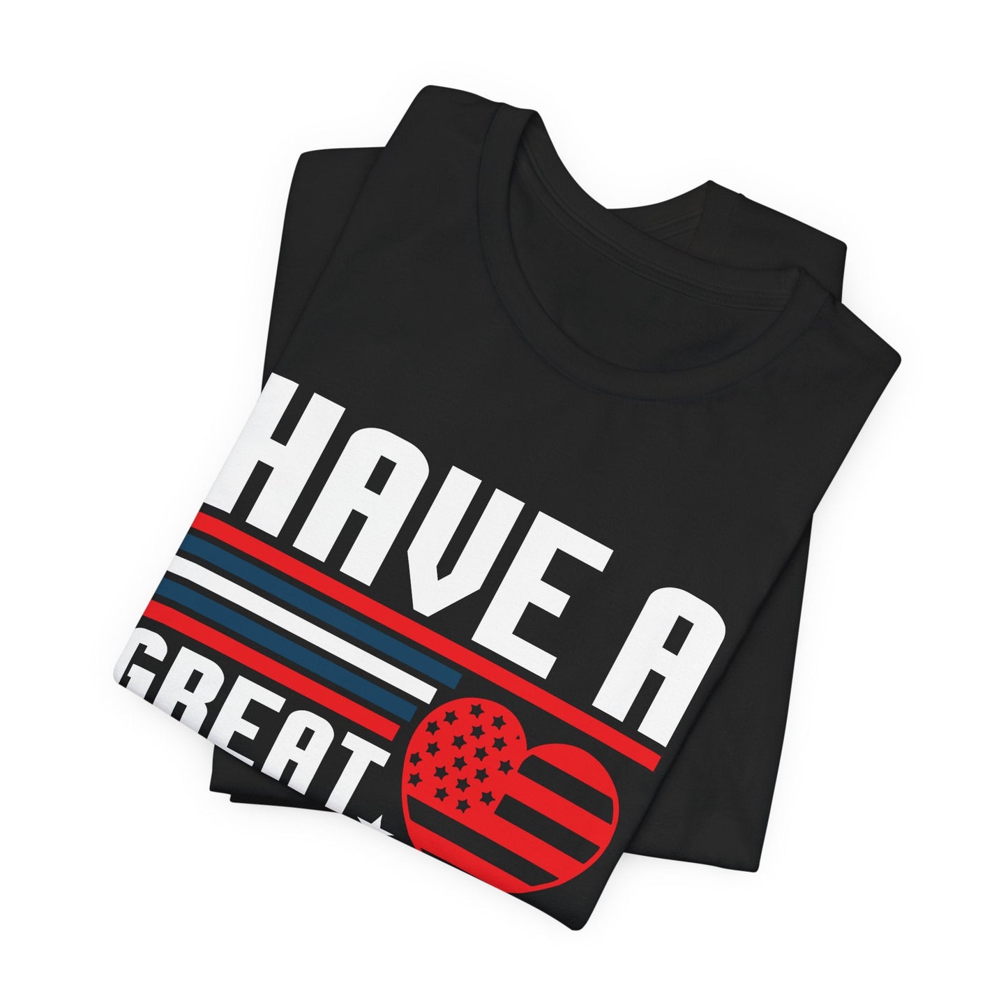4th of July American Flag Graphic Unisex Cotton T-Shirt 020