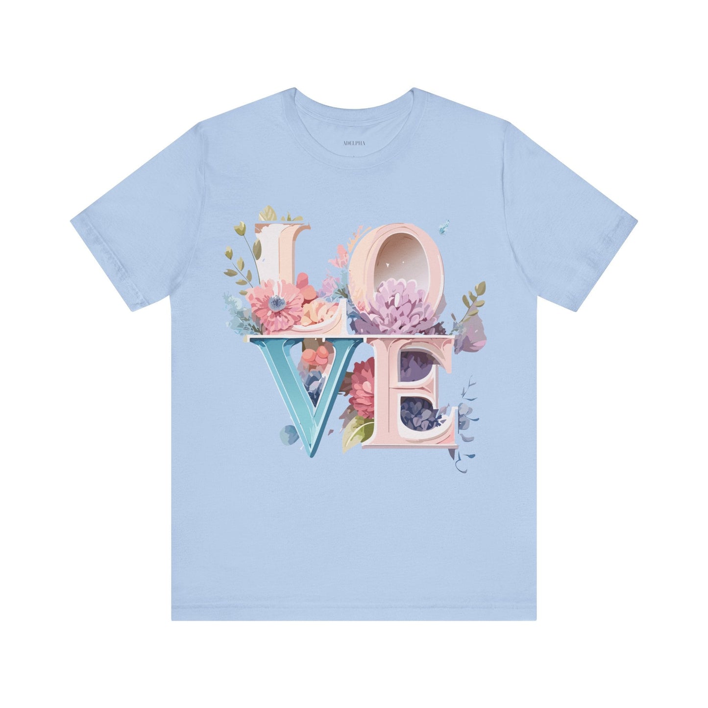 Valentine Day Graphic Unisex 100 Cotton Vintage Artwork with Love and Flower Design Tee 43