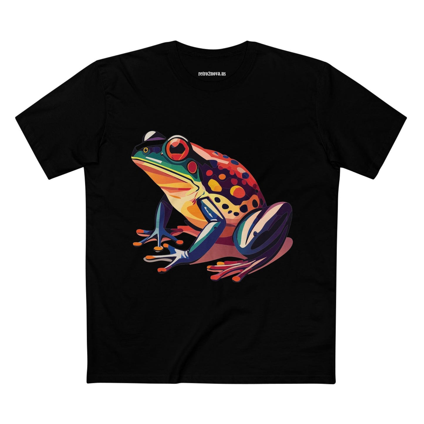 Unisex Frog Animal Shirt Art Tee By Retro2Nova Premium Cotton Staple Tee With Original Custom Artwork