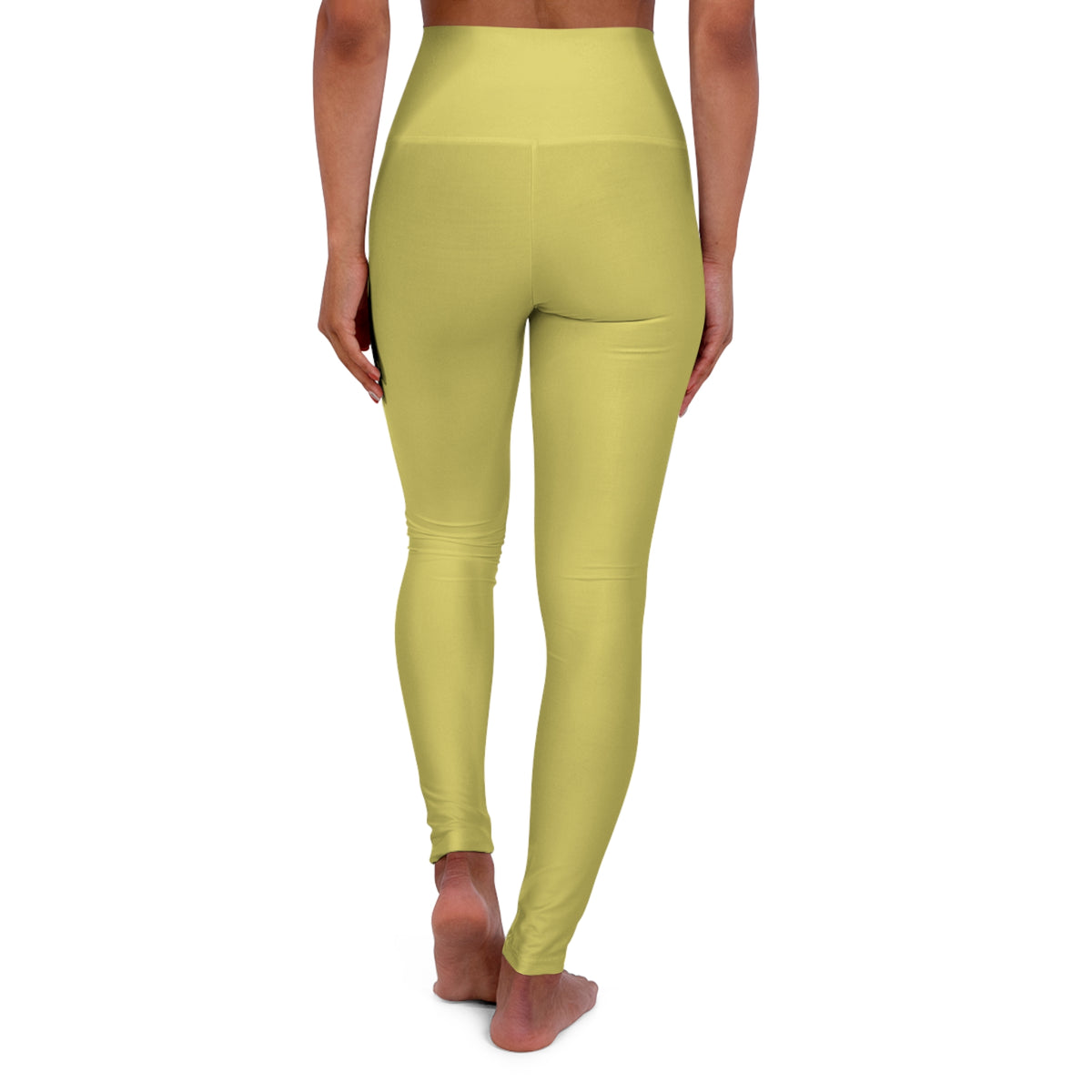 Golden Sand Color High-Waist Yoga Leggings Women's Seamless Poly-Span Stretchy Pants XS-2XL