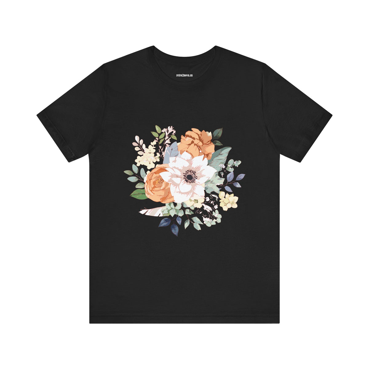 Floral Graphic Unisex Cotton Bella+Canvas Tee with Flowers Design ab9