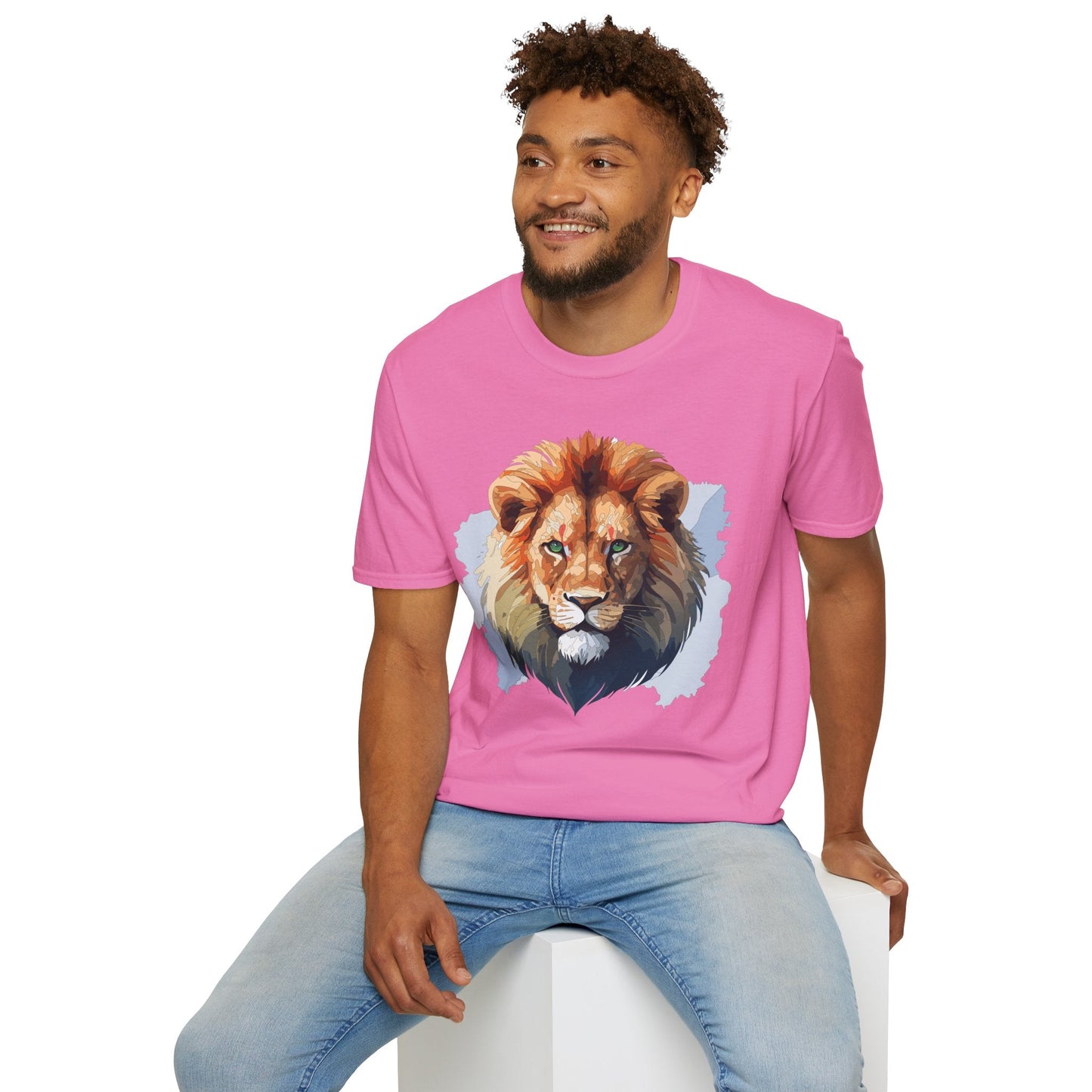 Lion Shirt Unisex Animal Tee Softstyle Gildan 64000 100 Percent Ring Spun Cotton