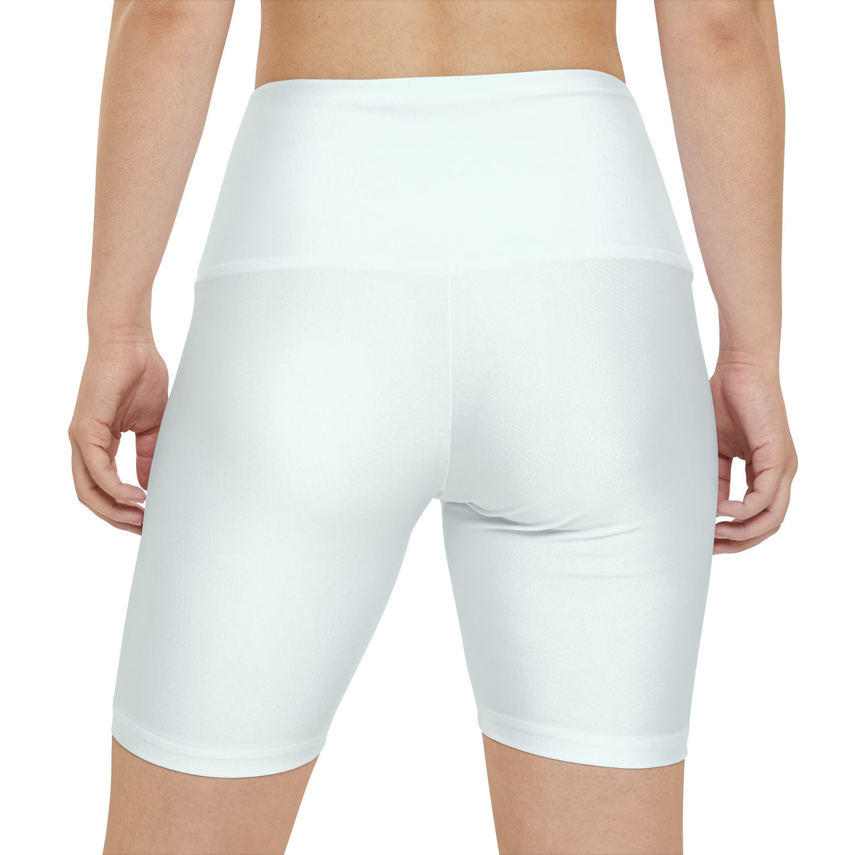 Mint Cream Workout Shorts — High-Waist Women's Active Biker Shorts