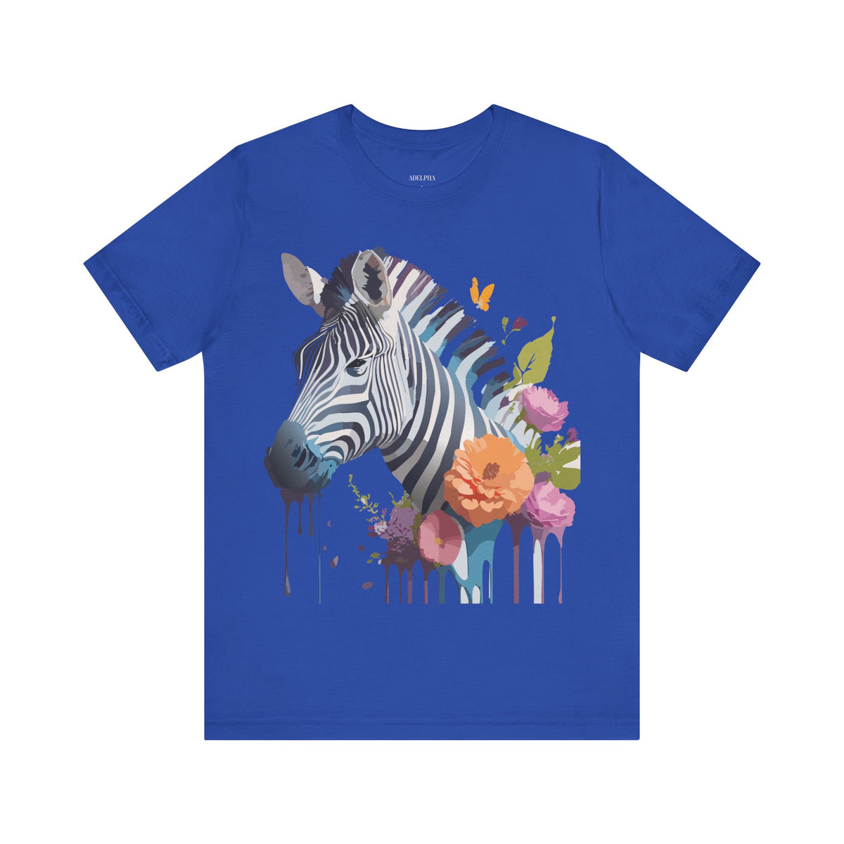 Zebra Graphic Unisex Cotton Bella+Canvas Tee with Art Animal Design e75